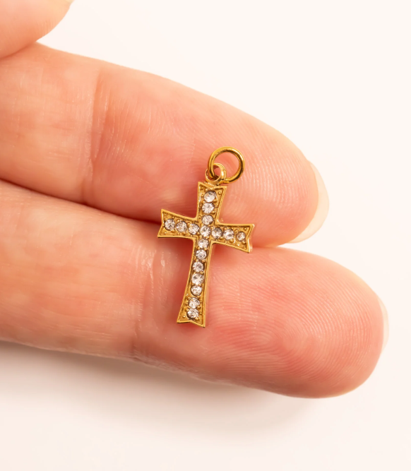 Stone Cross Charm