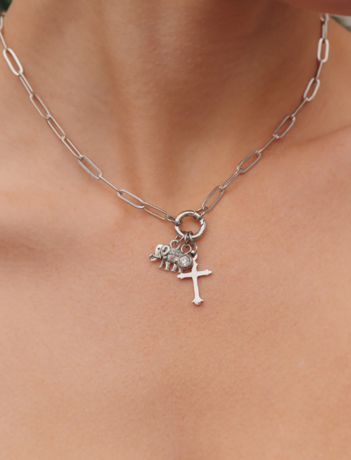Silver Cross Charm