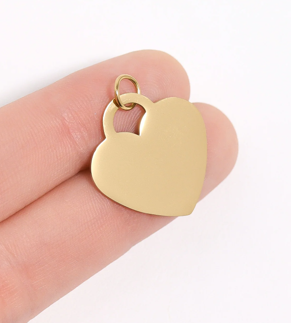Blank Heart Charm Pendant