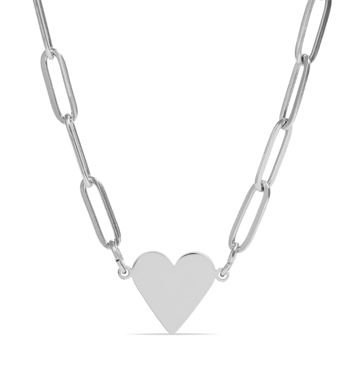 Blank Heart Paperclip Necklace
