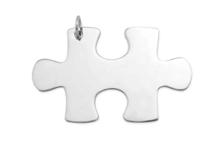 Stainless Steel Puzzle Piece Pendant