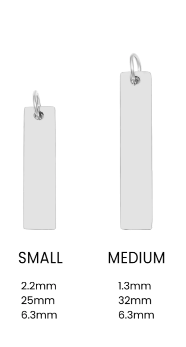 Polished Vertical Blank Bar Pendant