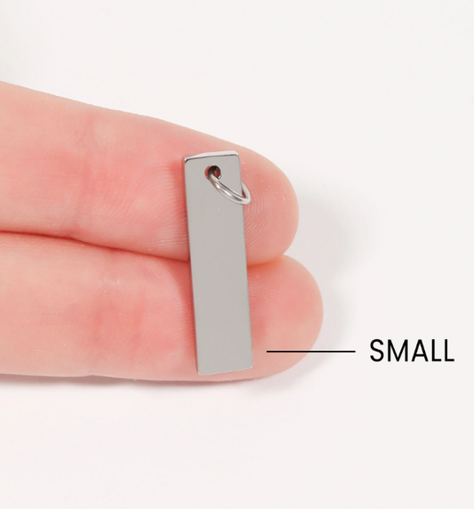 Engravable Polished Vertical Blank Bar Pendant