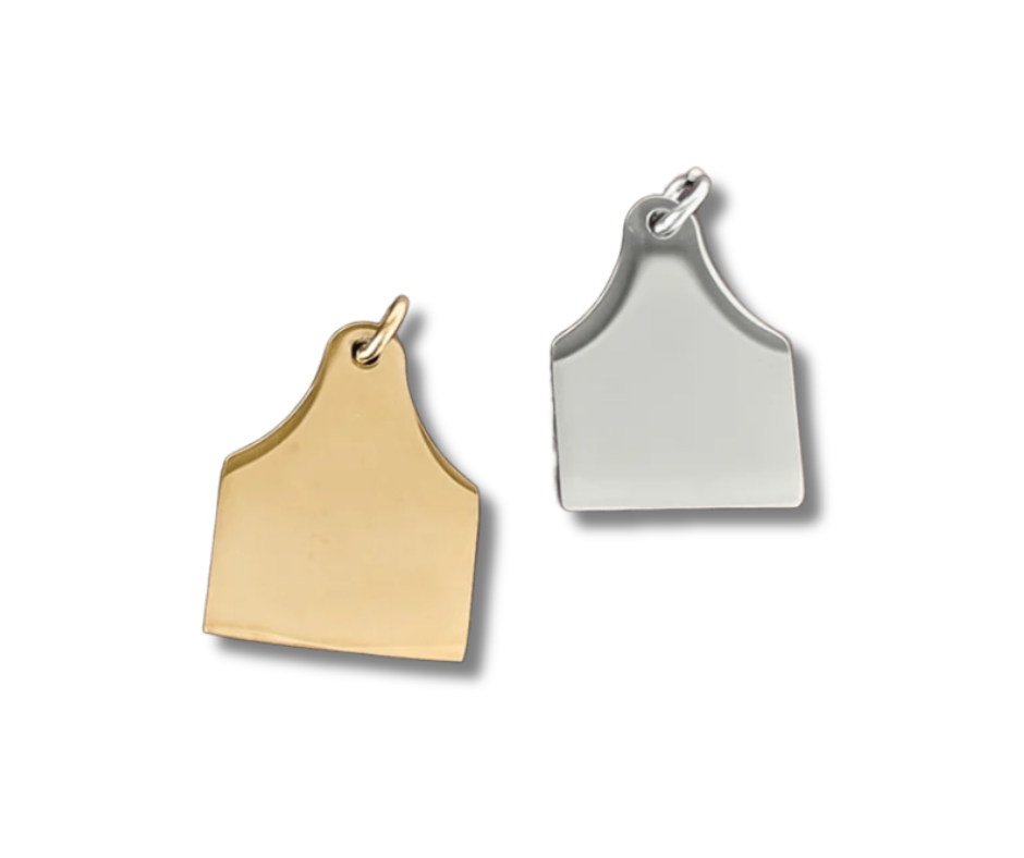 Engravable Cow Tag Pendant