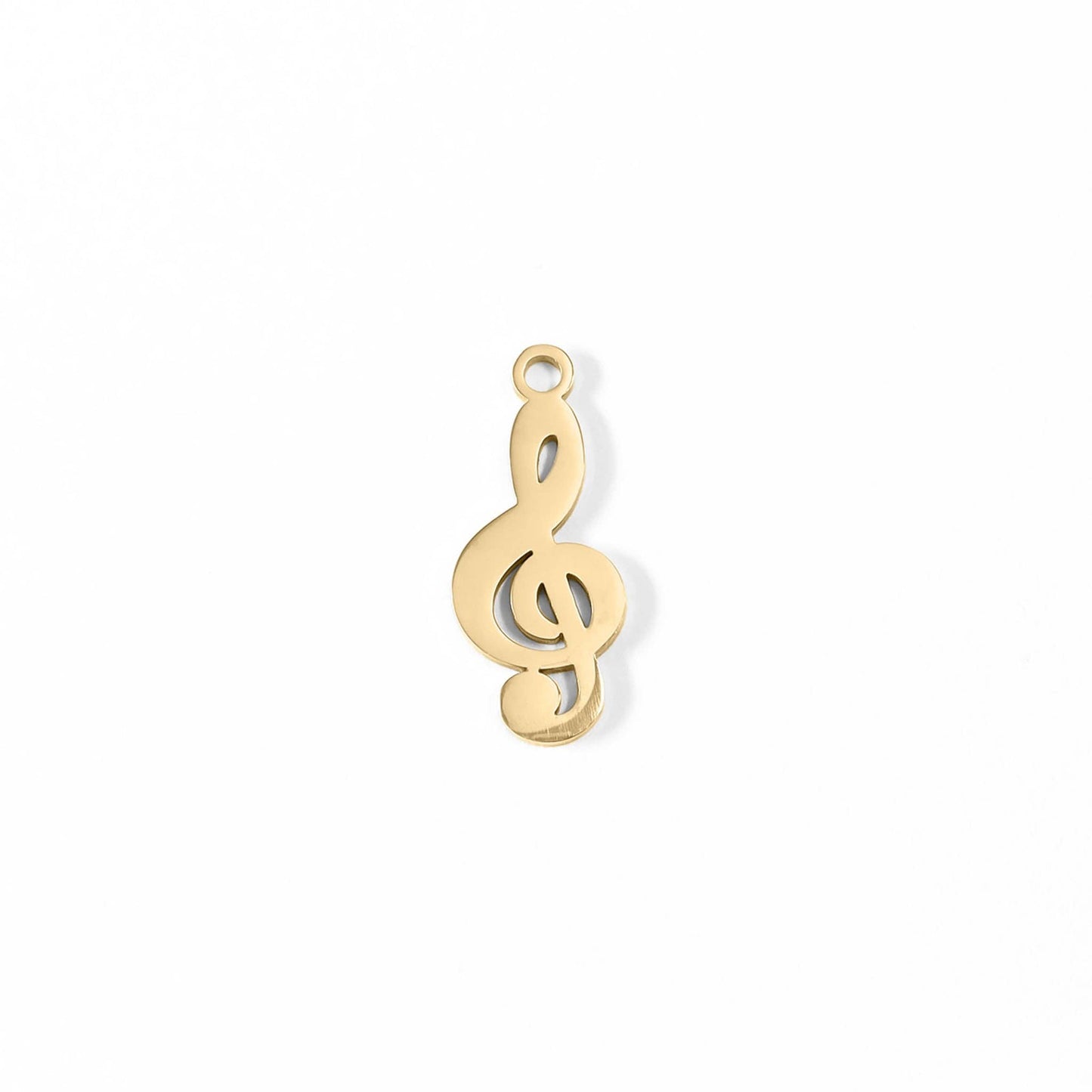 18K Gold PVD Stainless Steel Treble Clef Music Charm
