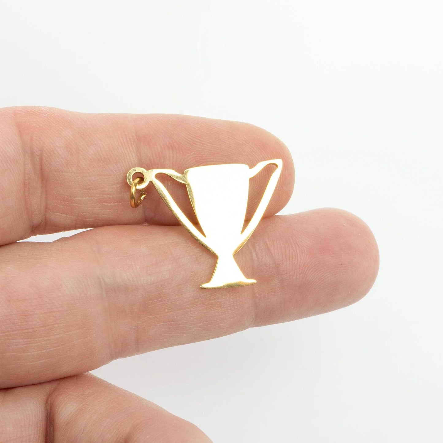 18K Gold PVD Stainless Steel Trophy Charm