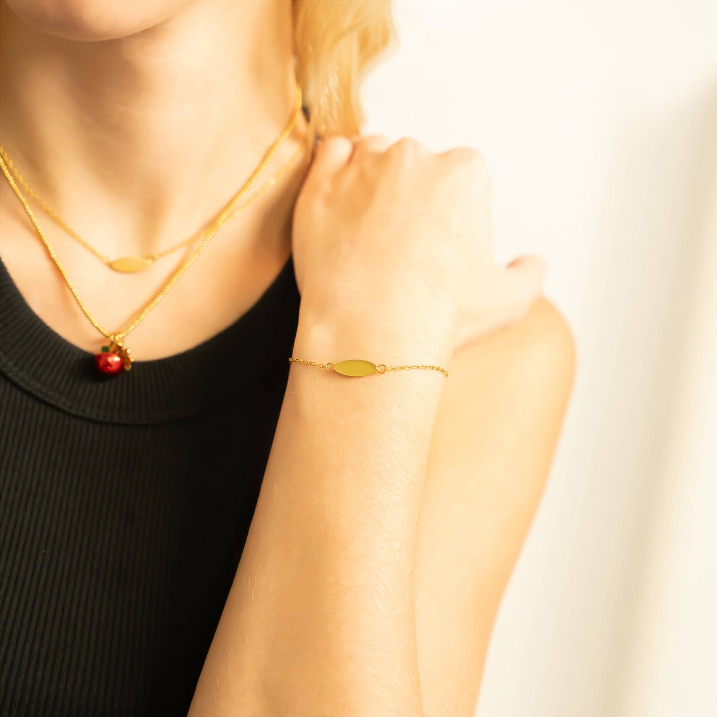 Engravable Oval Blank Necklace