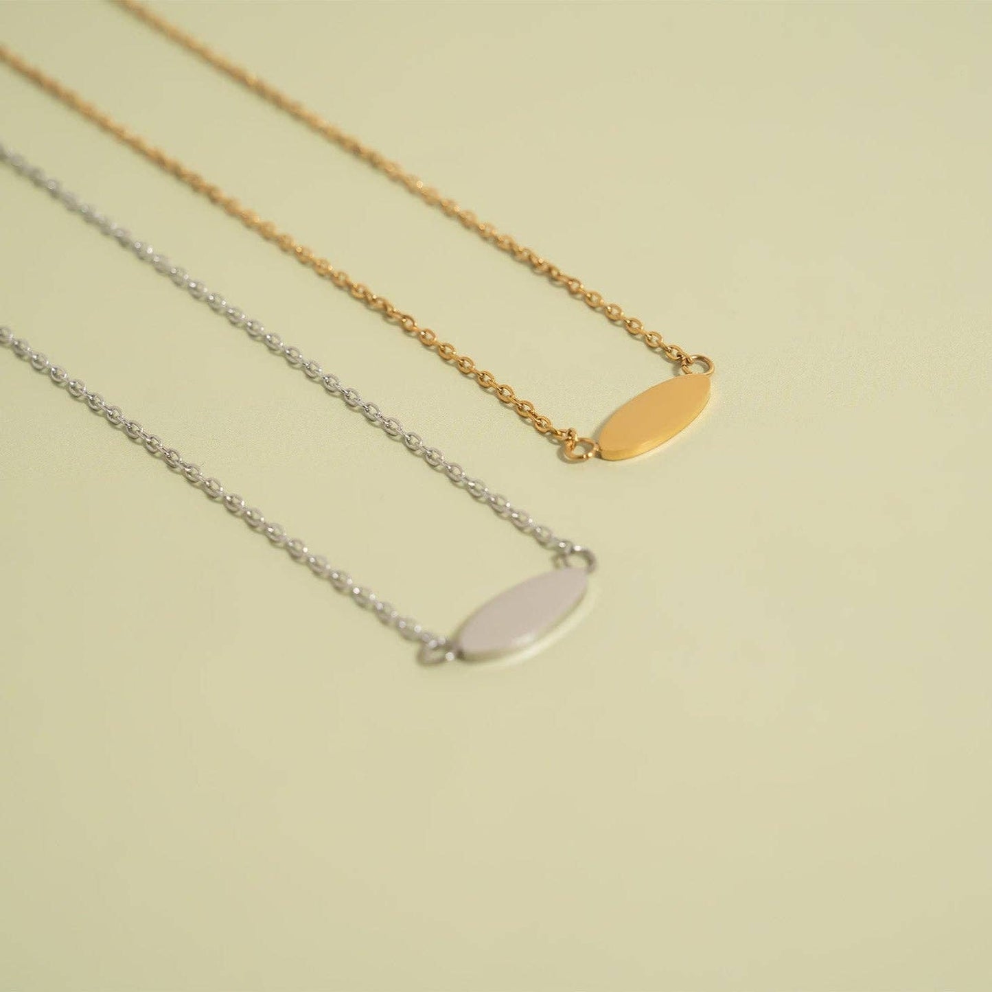Engravable Oval Blank Necklace