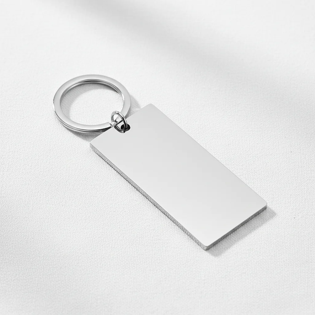 Large Blank Polished Stainless Steel Bar Keychain Pendant