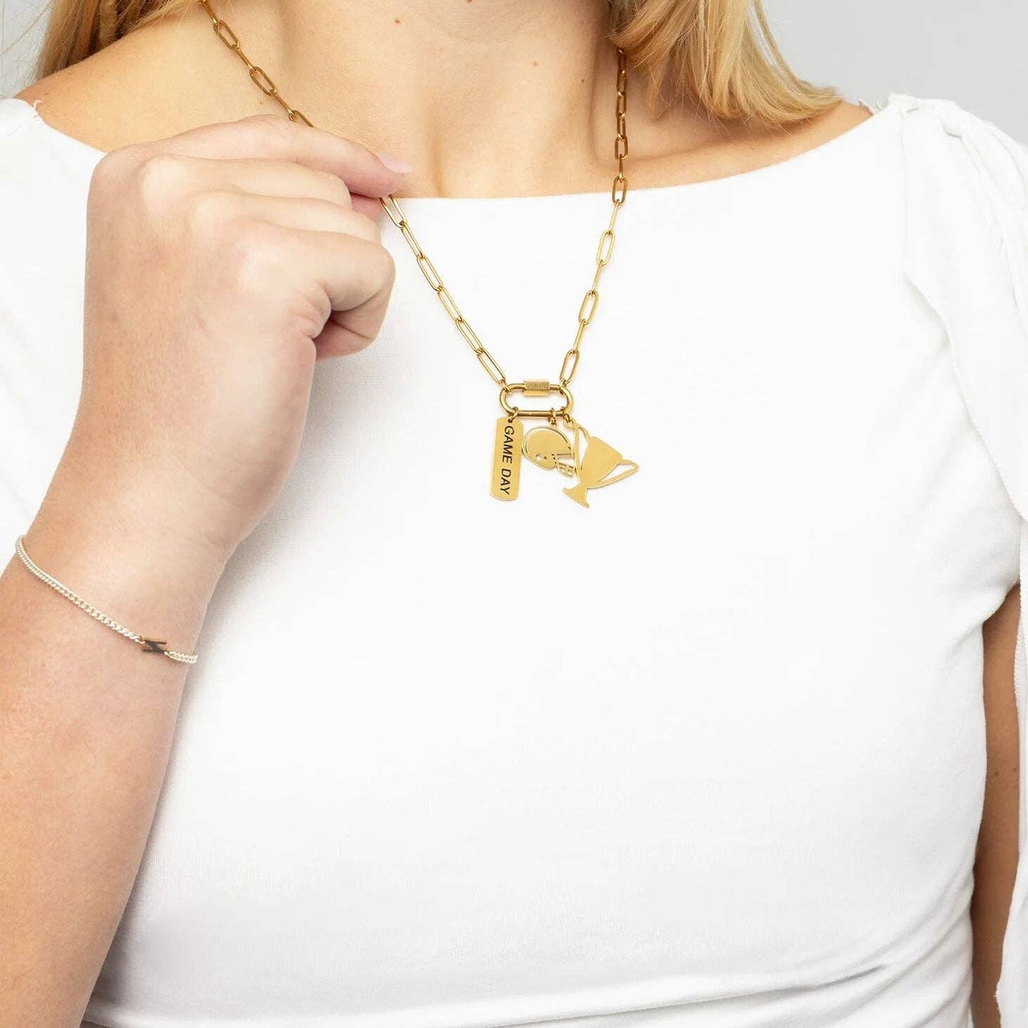 18K Gold PVD Stainless Steel Trophy Charm