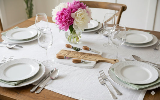 Marble Charcuterie Board & Utensils Set