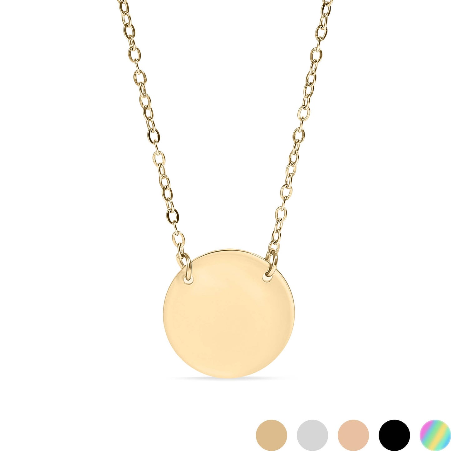 Stainless Steel Gold Blank Circle Necklace