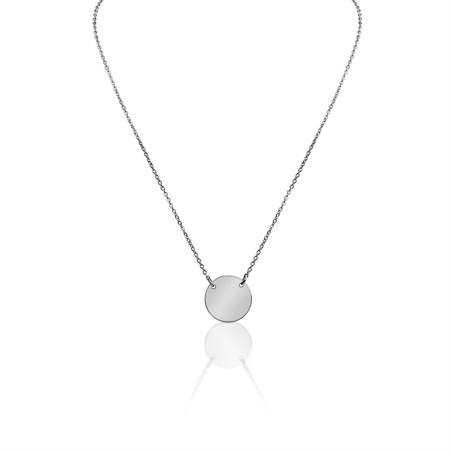 Stainless Steel Gold Blank Circle Necklace