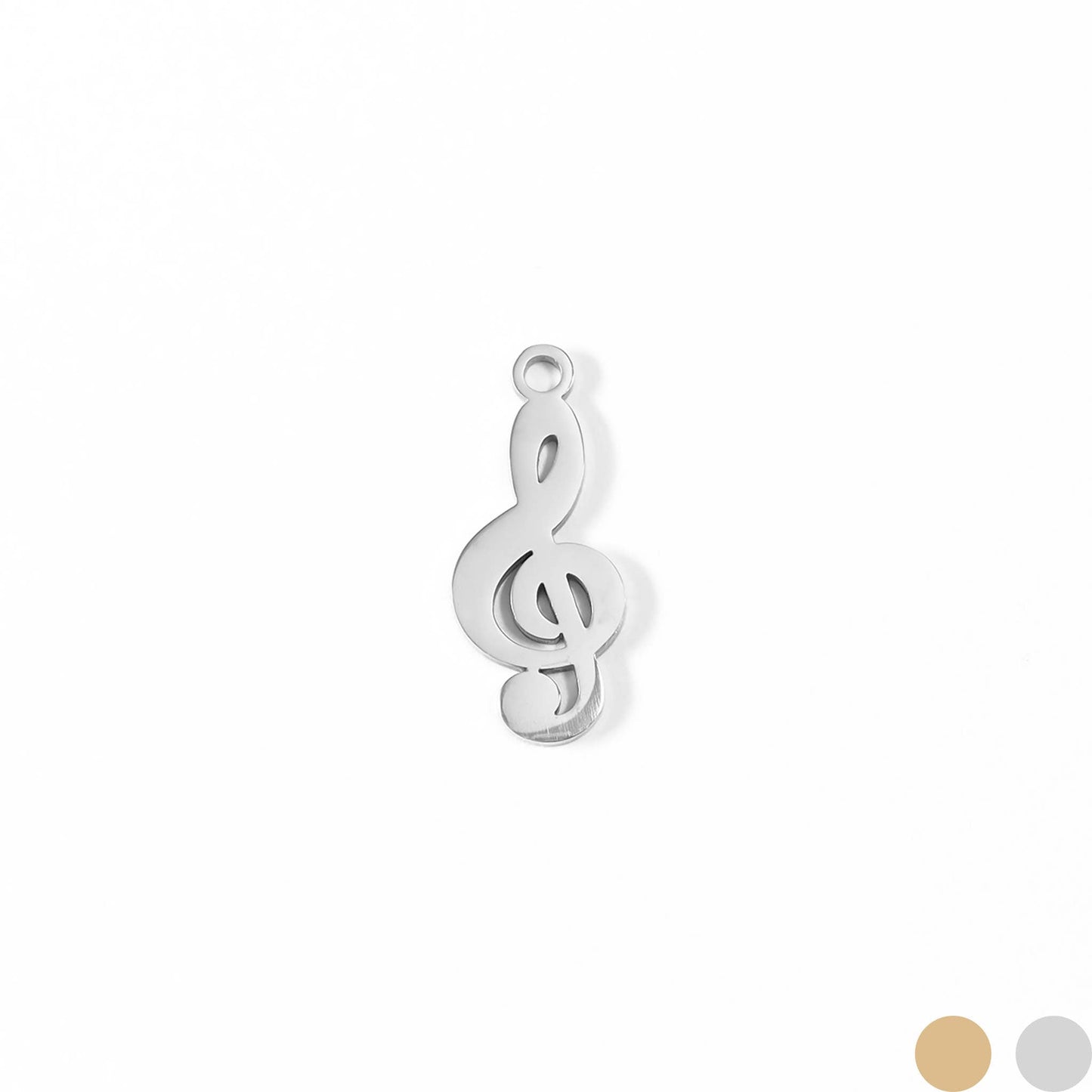 18K Gold PVD Stainless Steel Treble Clef Music Charm