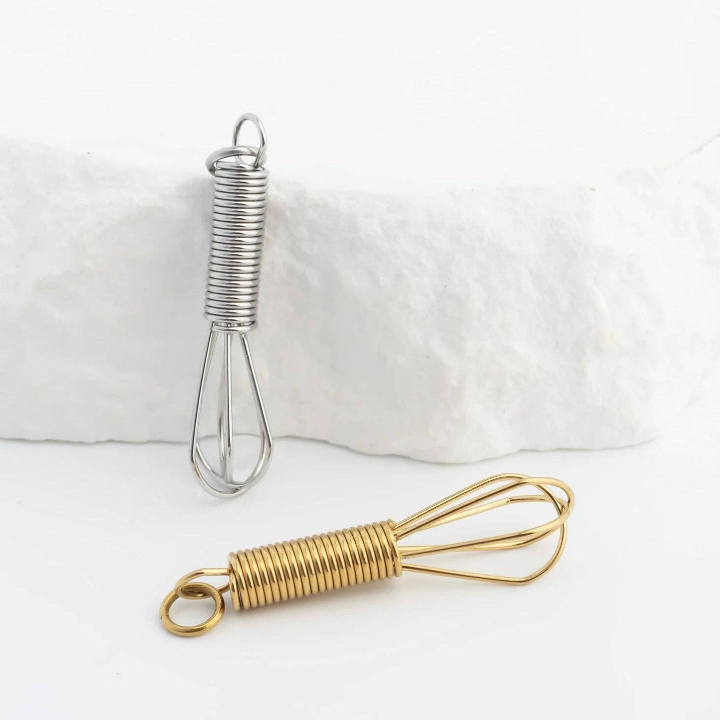 18K Gold PVD Stainless Steel Whisk Charm