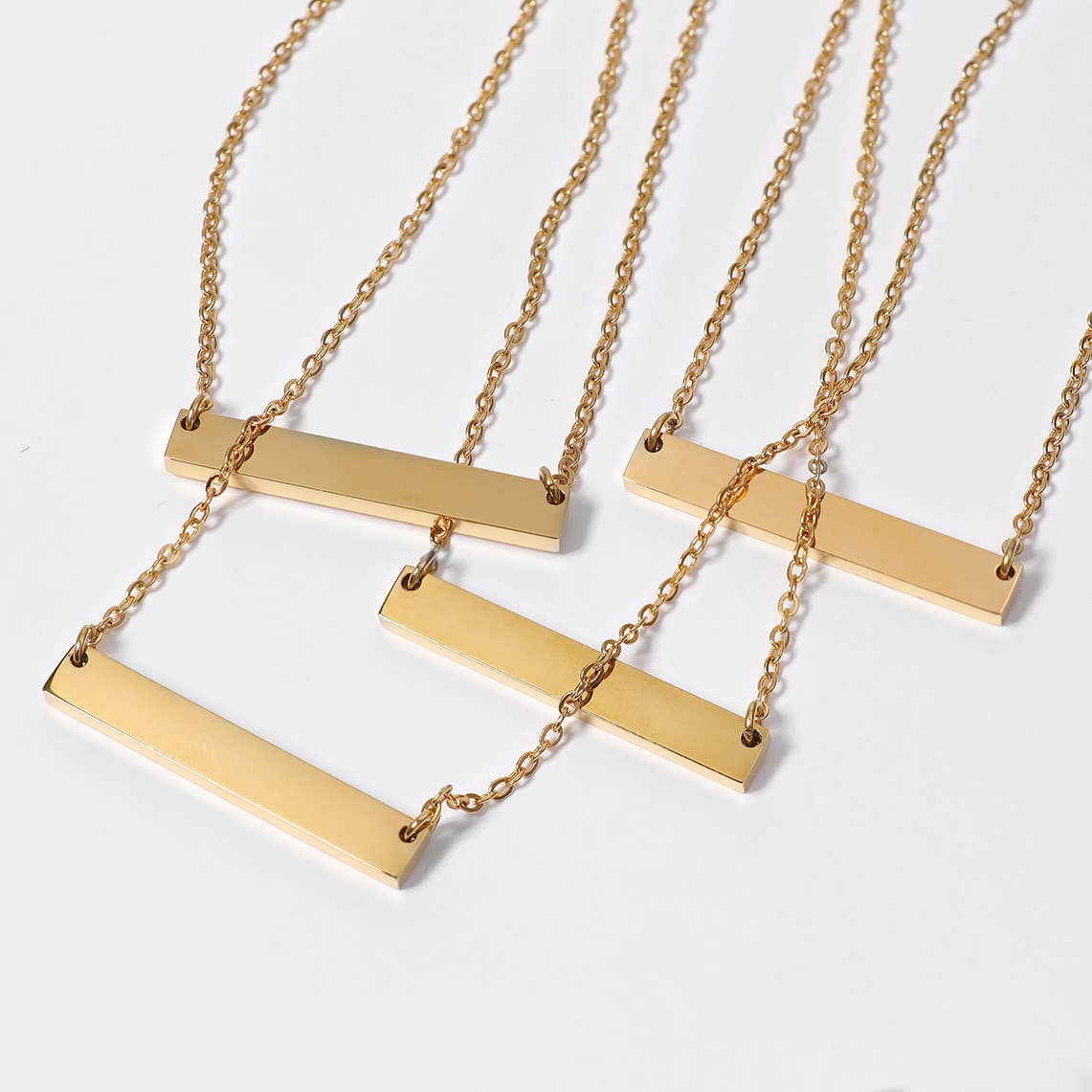 Polished Blank Stainless Steel Bar Necklace