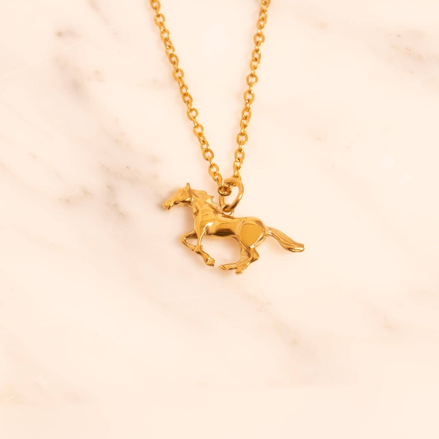 18K Gold PVD Stainless Steel Western Horse Charm