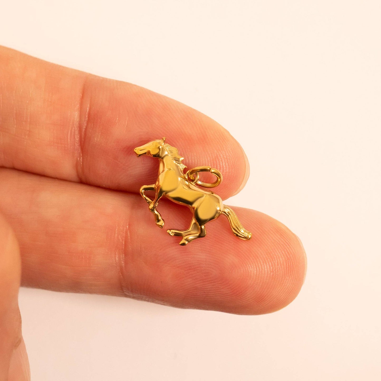 18K Gold PVD Stainless Steel Western Horse Charm