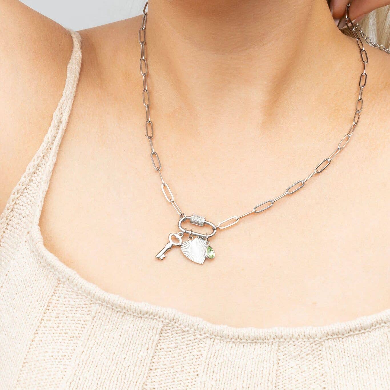 18K Gold PVD Stainless Steel Key Charm