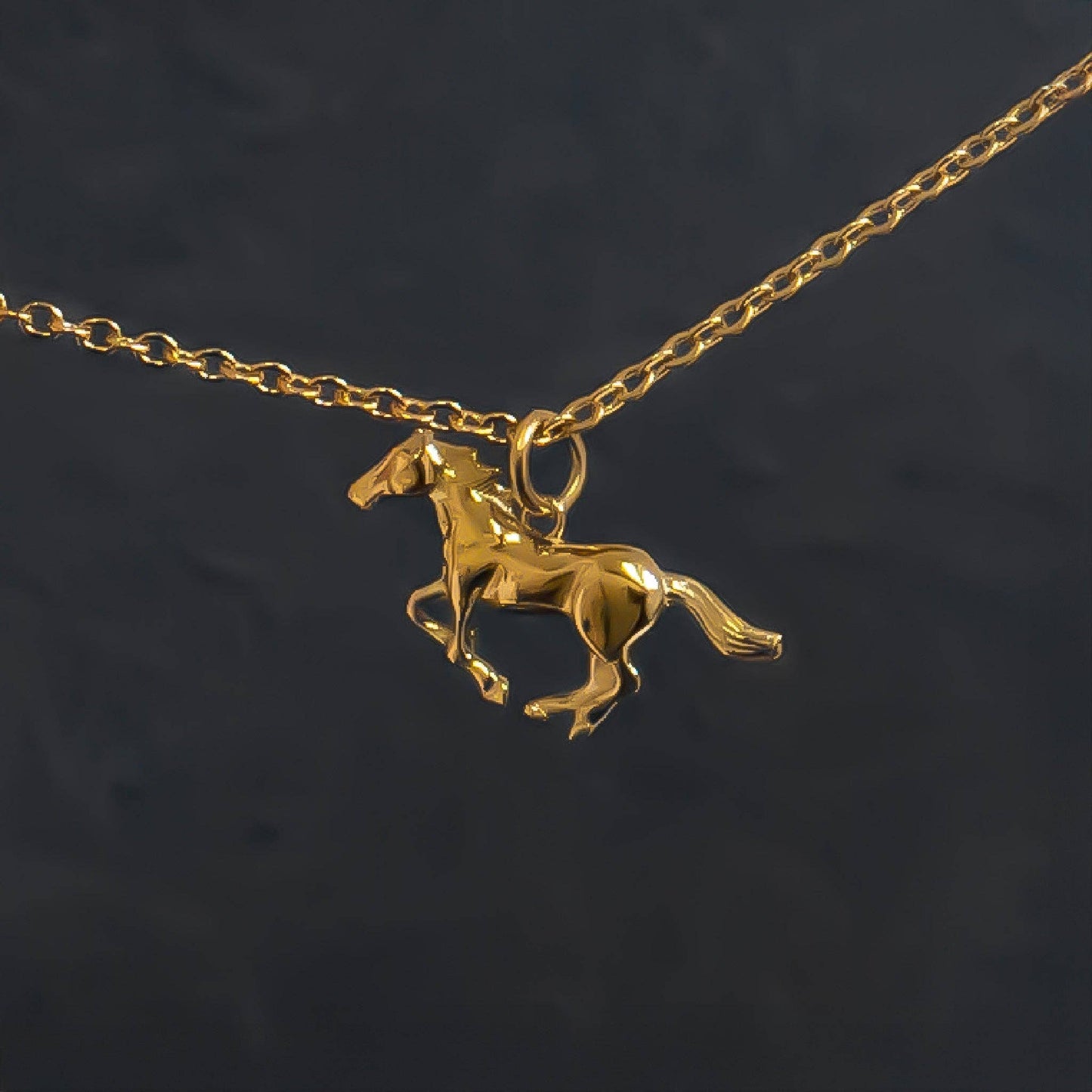 18K Gold PVD Stainless Steel Western Horse Charm