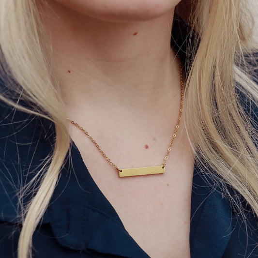 Engravable Horizontal Bar Necklace