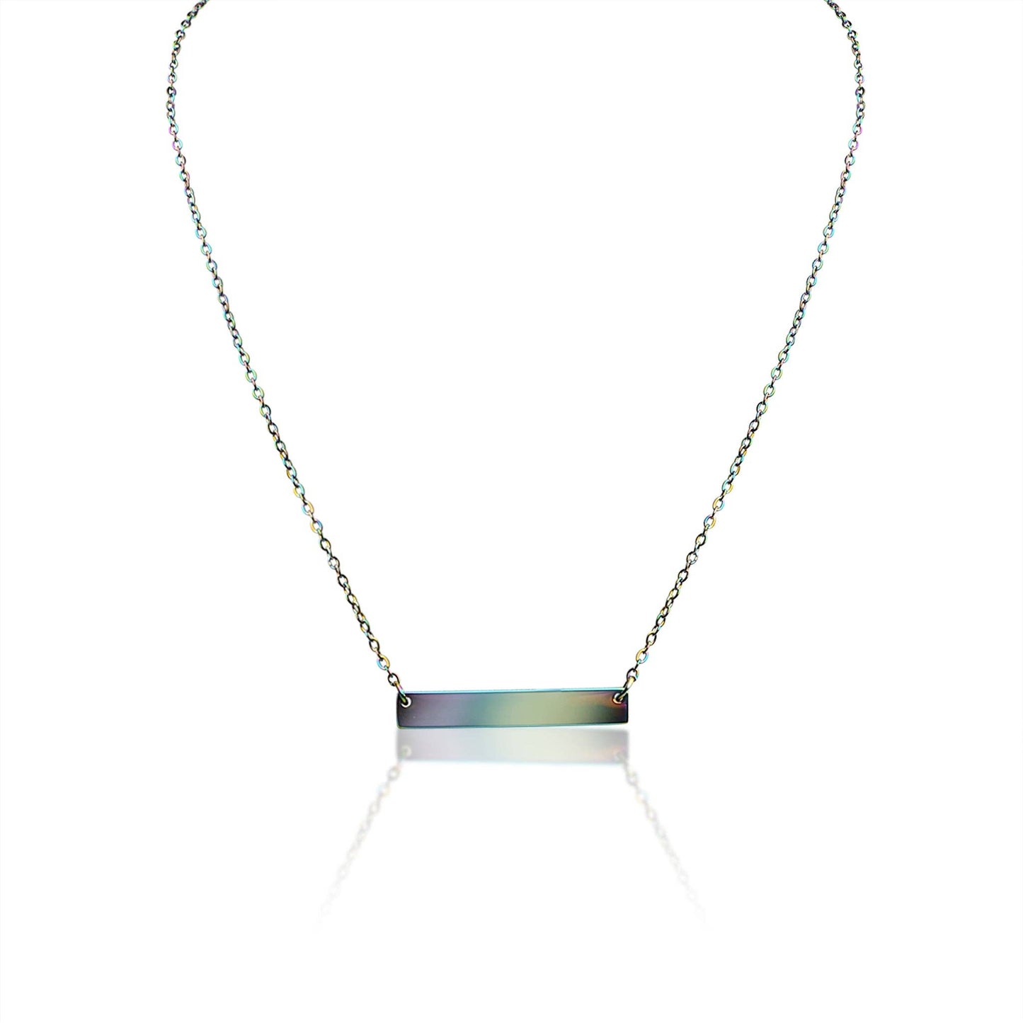Polished Blank Stainless Steel Bar Necklace